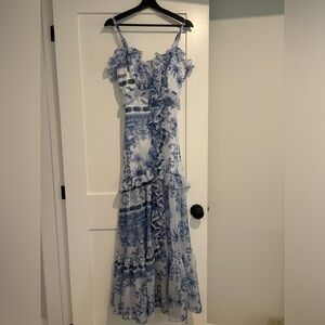 PatBo Summer maxi dress - blue/white - Size XS